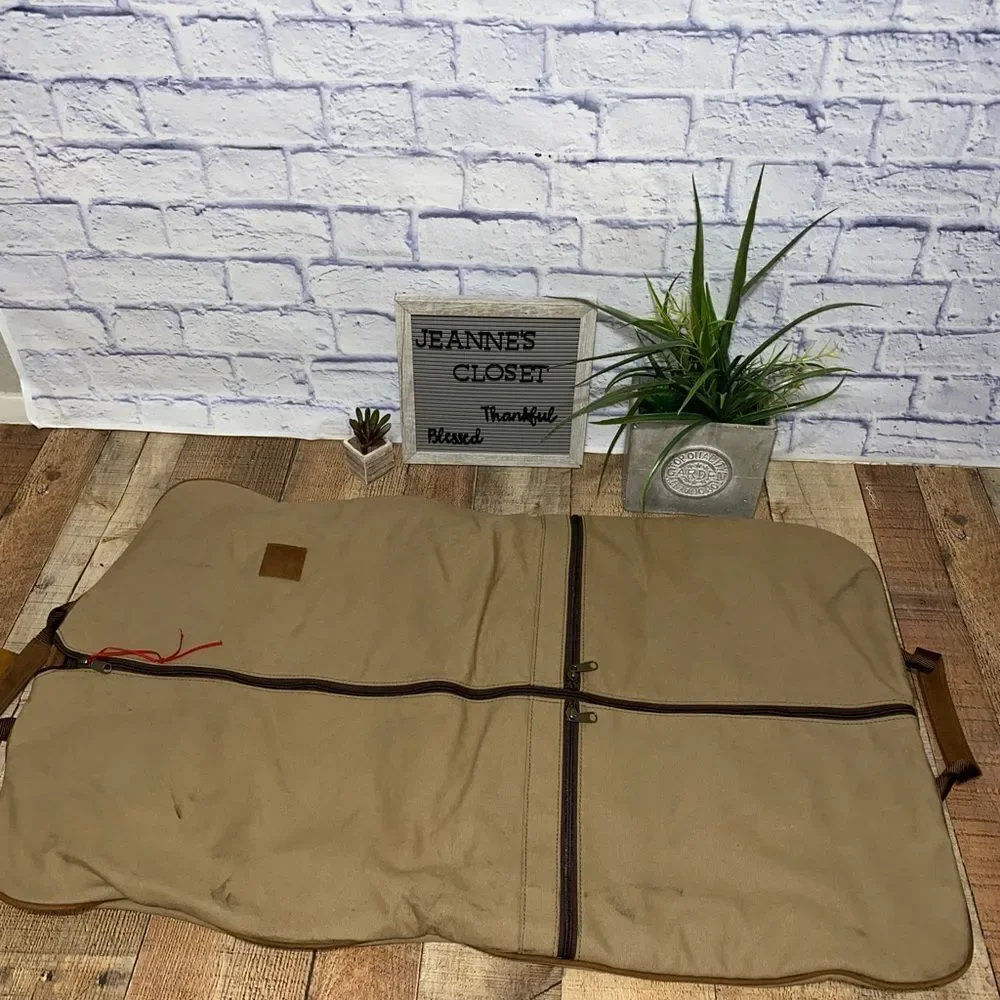 Jon hart two suiter garment bag canvas leather